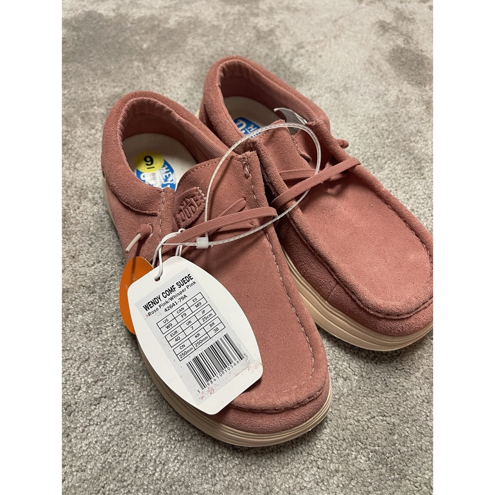 Hey Dude Wendy Comf Suede Women's Shoes Rose Pink US Size 9 EU 40